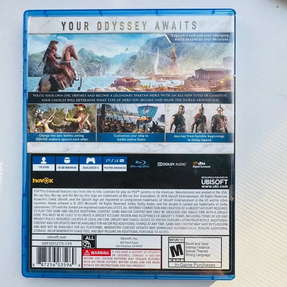 Assassins Creed Odyssey Sony PlayStation 4 PS4 Ubisoft 2018 Action RPG Game